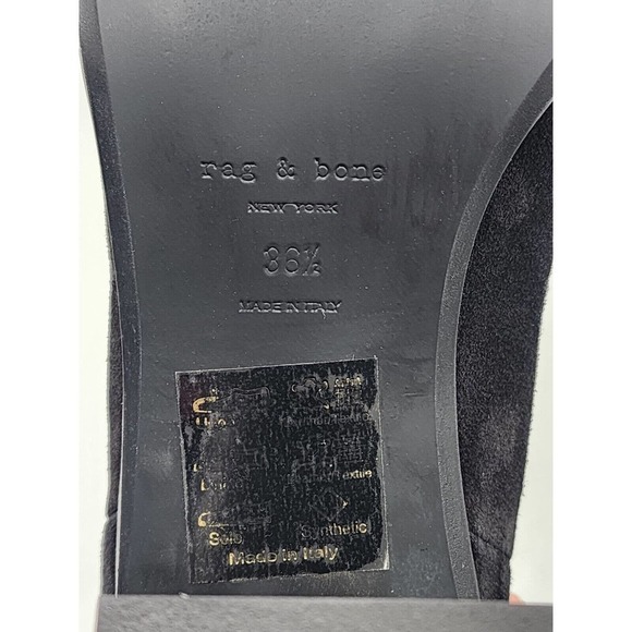 Rag & Bone BRYNN Black Suede Pointed Toe Block Heel Ankle Boots Size 36.5 - Picture 9 of 11